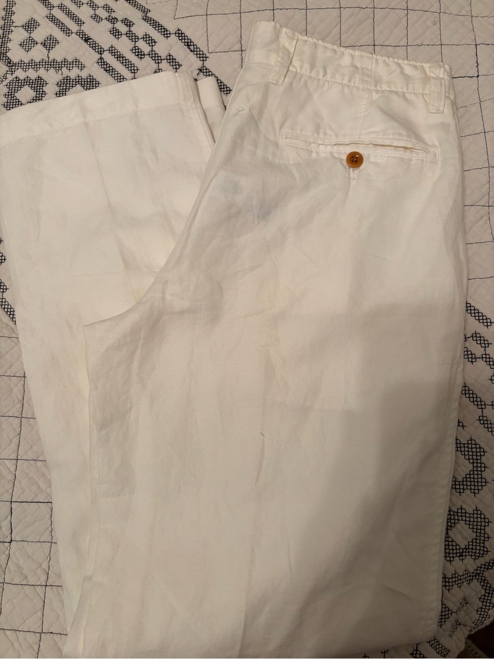 J. Crew linen/Cotton Chinos with Button Back Pocket 30 x 30